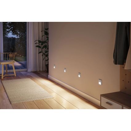 Paulmann 80003 - LED/1W Traplamp met sensor TSARO 230V Lead/mat chroom