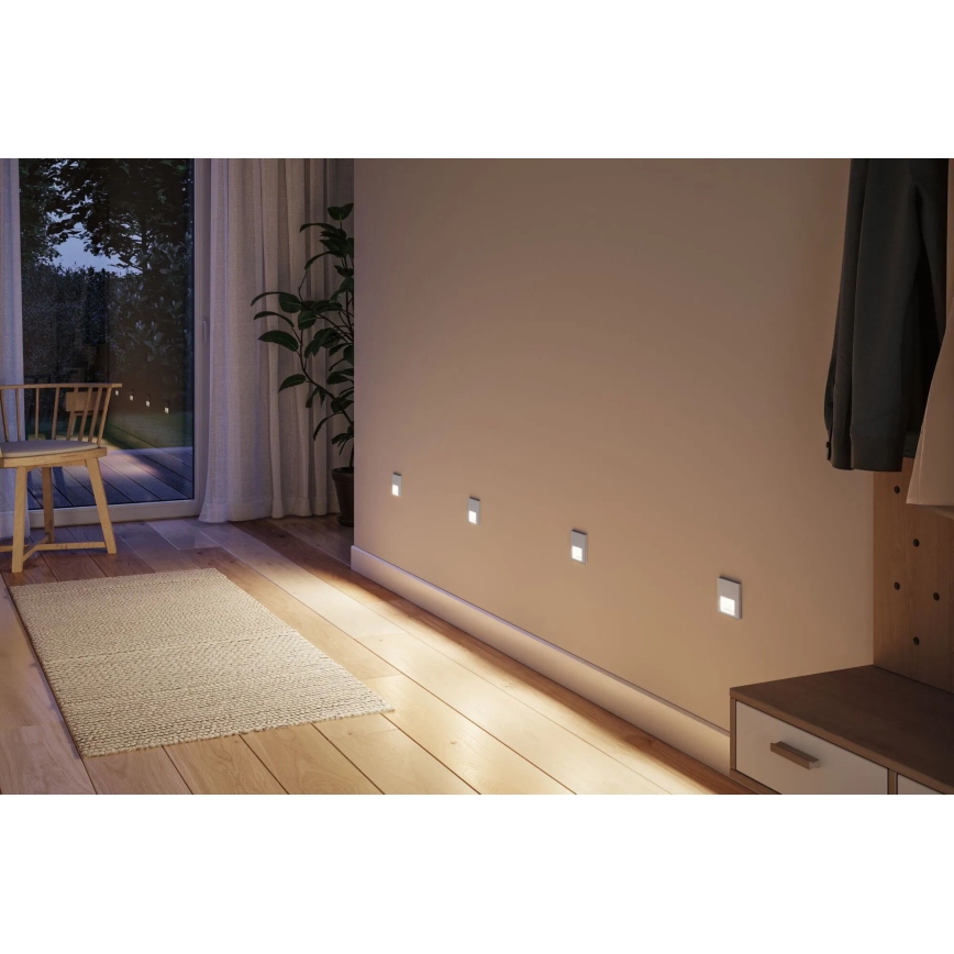 Paulmann 80003 - LED/1W Traplamp met sensor TSARO 230V Lead/mat chroom