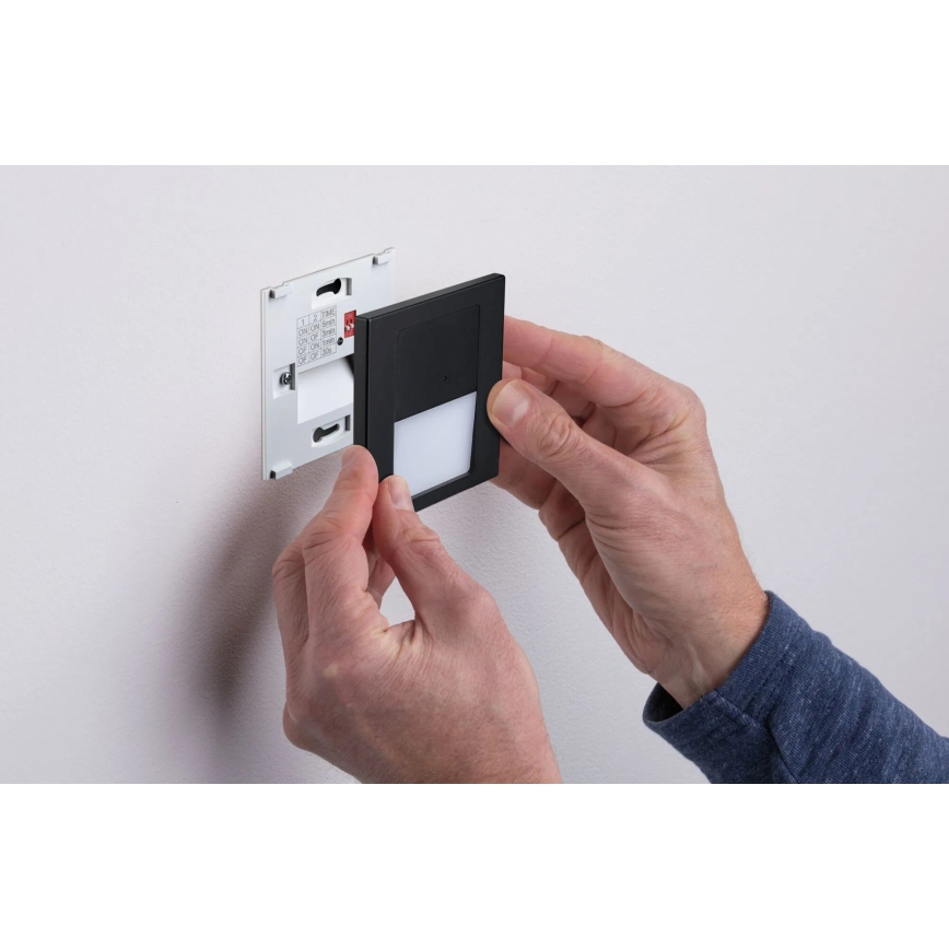 Paulmann 80004 - LED/1W Traplamp met sensor TSARO 230V Lead/zwart