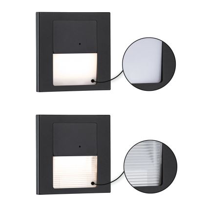 Paulmann 80004 - LED/1W Traplamp met sensor TSARO 230V Lead/zwart