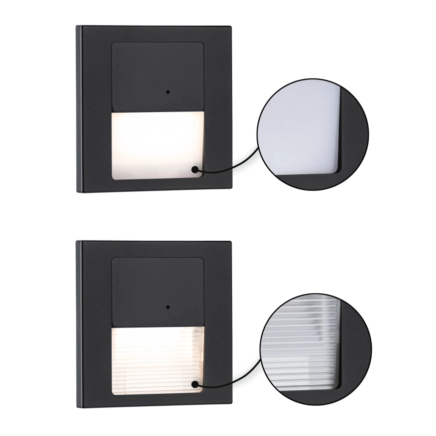 Paulmann 80004 - LED/1W Traplamp met sensor TSARO 230V Lead/zwart