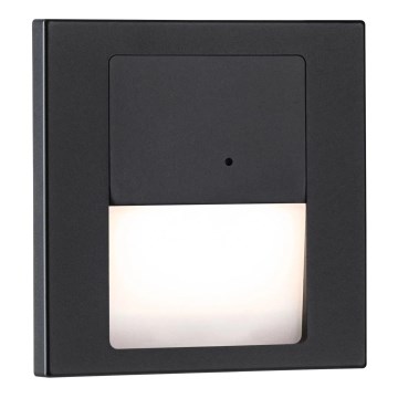 Paulmann 80004 - LED/1W Trapverlichting met sensor TSARO 230V Lood/zwart