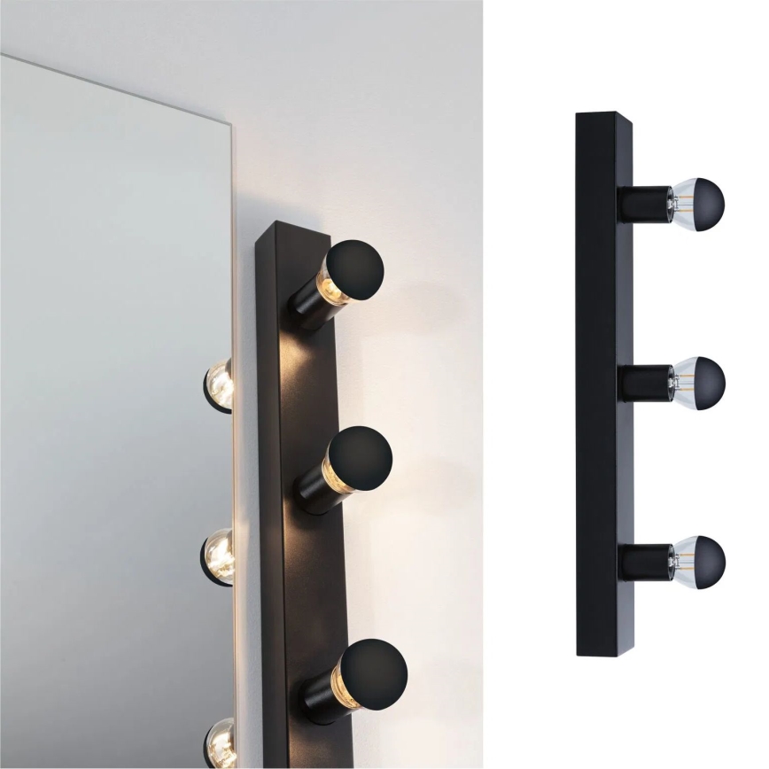 Paulmann 80097 - 3xE14/40W IP44 Spiegelverlichting badkamer REGULA 230V zwart