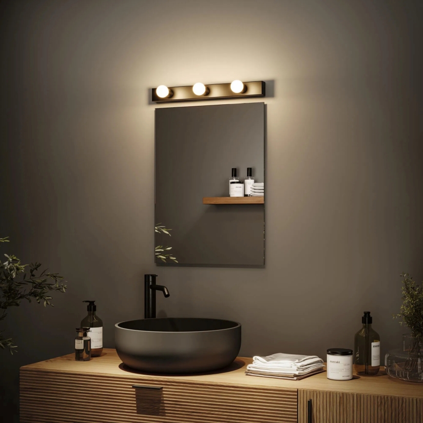 Paulmann 80097 - 3xE14/40W IP44 Spiegelverlichting badkamer REGULA 230V zwart