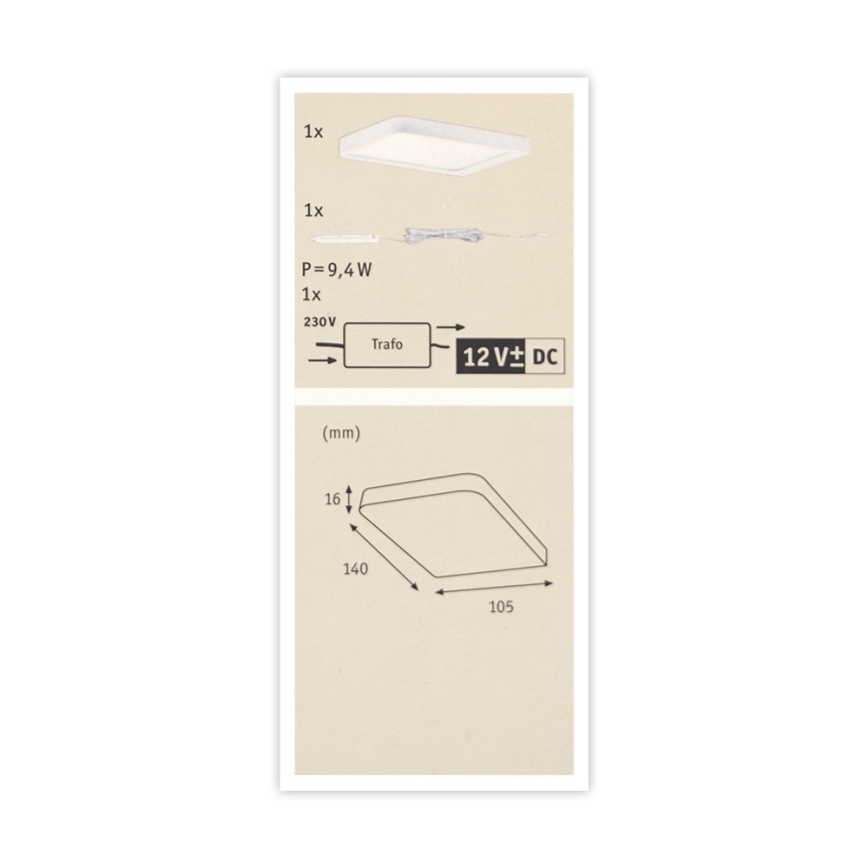Paulmann 92032 - LED/6,7W Onder Keukenkastje Lamp VANE 230V IP44