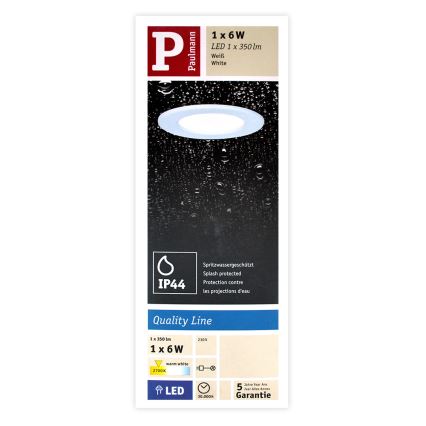 Paulmann 92061 - LED/6W IP44 Badkamer inbouwverlichting QUALITY LINE 230V