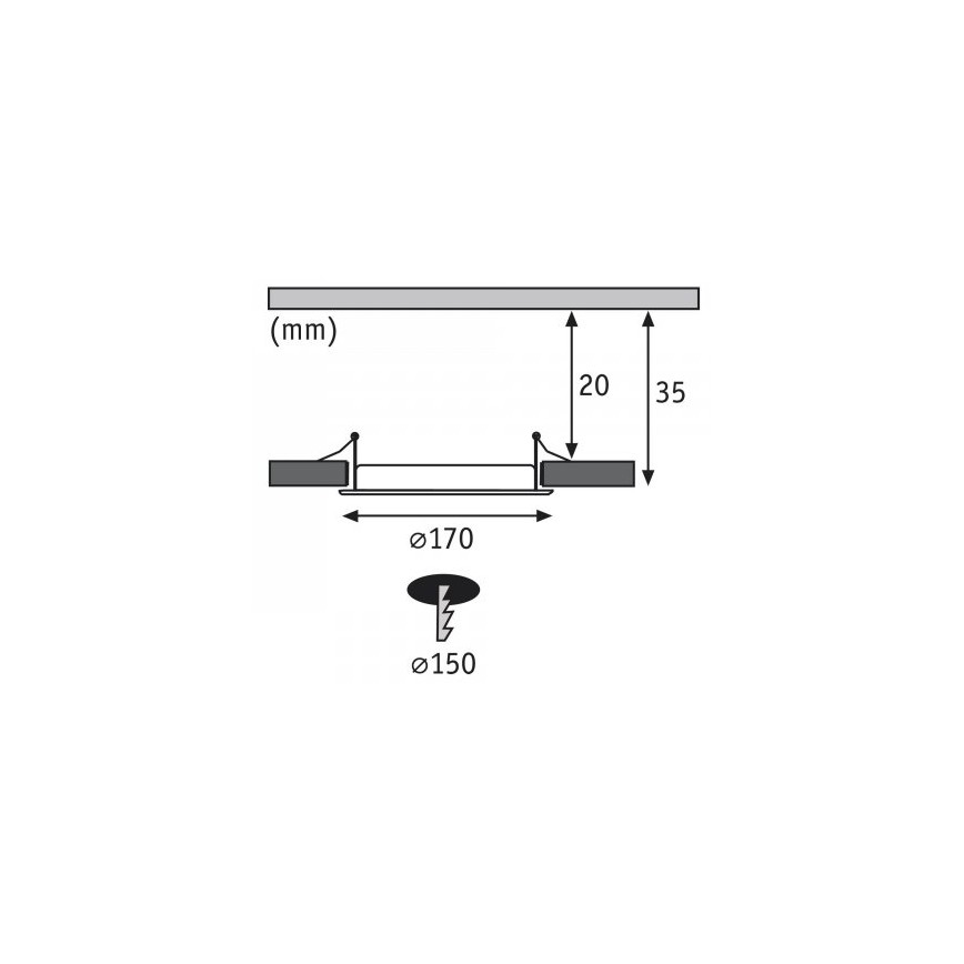 Paulmann 92062 - LED/12W IP44 Badkamer inbouwverlichting QUAL 230V 2700K
