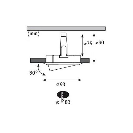 Paulmann 92900 - SET van 3x GU10/7W IP65 Dimbare inbouwspots voor badkamer NOVA 230V