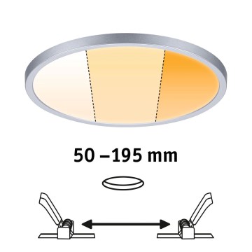 Paulmann 92992 - AREO LED inbouwspot 16W IP44 voor badkamer, 230V, 2000/3000/4000K, Ø 23 cm, mat chroom