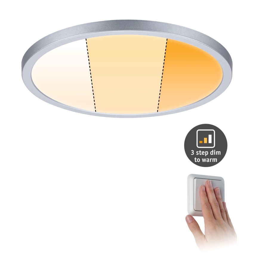 Paulmann 92992 - AREO LED inbouwspot 16W IP44 voor badkamer, 230V, 2000/3000/4000K, Ø 23 cm, mat chroom