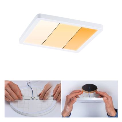 Paulmann 92993 - LED/13W IP44 Badkamer inbouwspot AREO 230V 2000/3000/4000K 17,5x17,5 cm wit