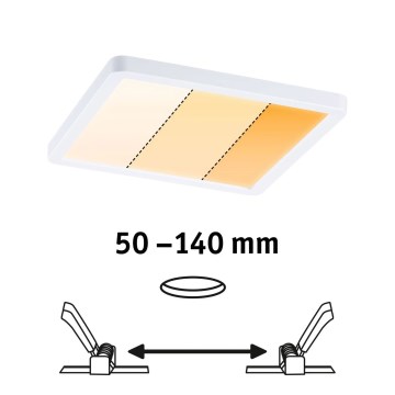 Paulmann 92993 - LED/13W IP44 Badkamer inbouwspot AREO 230V 2000/3000/4000K 17,5x17,5 cm wit