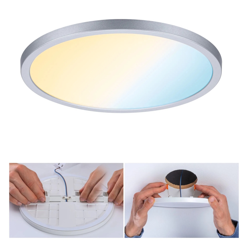 Paulmann 93046 - LED/16W IP44 Dimbare inbouwspot voor badkamer AREO 230V 3000–6500K Ø 23 cm mat chroom