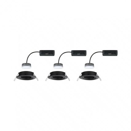 Paulmann 93080 - SET van 3x LED/6W IP23 Dimbare inbouwspots voor badkamer COIN 230V