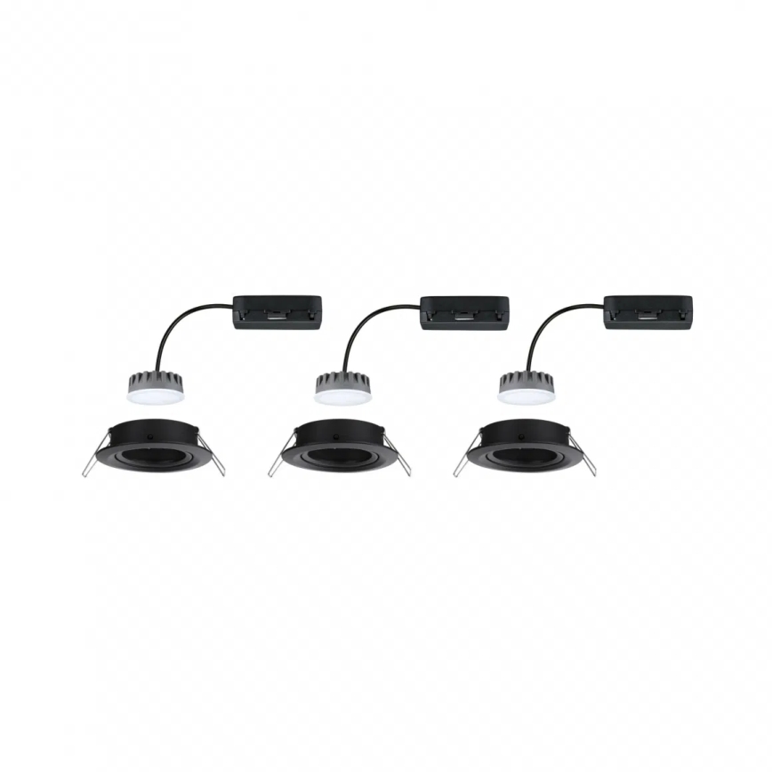 Paulmann 93080 - SET van 3x LED/6W IP23 Dimbare inbouwspots voor badkamer COIN 230V