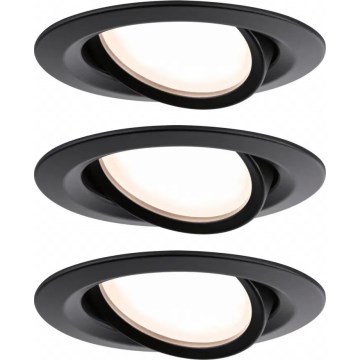 Paulmann 93080 - SET van 3x LED/6W IP23 Dimbare inbouwspots voor badkamer COIN 230V