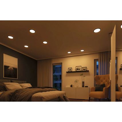 Paulmann 93102 - LED/16W IP44 badkamer inbouwspot AREO 230V 2000/3000/4000K Ø 23 cm zwart
