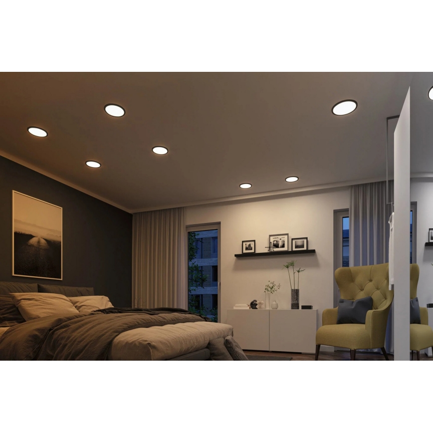 Paulmann 93102 - LED/16W IP44 badkamer inbouwspot AREO 230V 2000/3000/4000K Ø 23 cm zwart