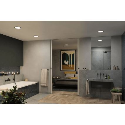 Paulmann 93102 - LED/16W IP44 badkamer inbouwspot AREO 230V 2000/3000/4000K Ø 23 cm zwart