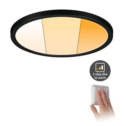 Paulmann 93102 - LED/16W IP44 badkamer inbouwspot AREO 230V 2000/3000/4000K Ø 23 cm zwart