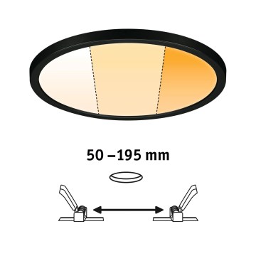 Paulmann 93102 - LED/16W IP44 Dimbare inbouwspot voor badkamer AREO 230V 2000/3000/4000K Ø 23 cm zwart