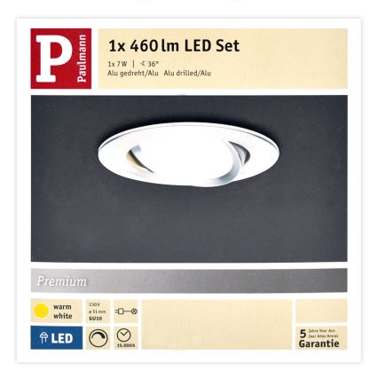 Paulmann 93602 - LED GU10/7W IP23 Dimbare Badkamer Inbouw Lamp NOVA 230V