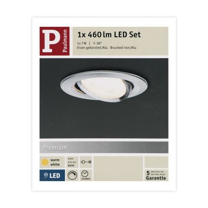 Paulmann 93603 - LED-GU10/7W IP23 Dimbare Badkamer Inbouw Lamp NOVA 230V