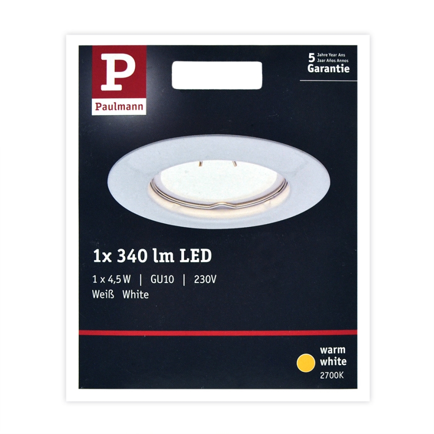 Paulmann 93658 - LED-GU10/4,5W Inbouwverlichting 230V