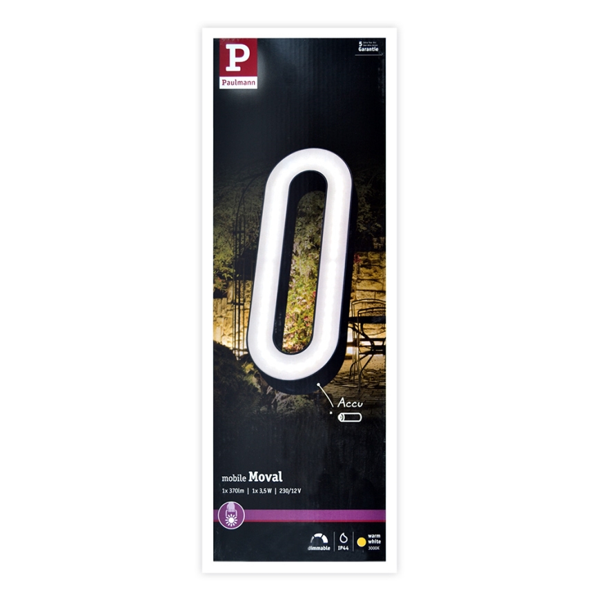 Paulmann 93933 - LED/6W IP44 Draagbare buitenlamp dimbaar MOVAL 230V
