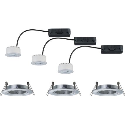 Paulmann 93943 - SET 3xLED/6,8W IP23 Dimbare badkamer-inbouwspot COIN 230V
