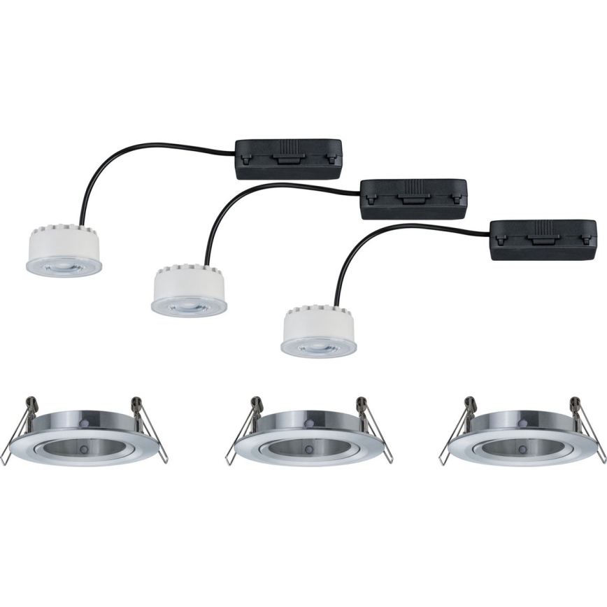 Paulmann 93943 - SET 3xLED/6,8W IP23 Dimbare badkamer-inbouwspot COIN 230V