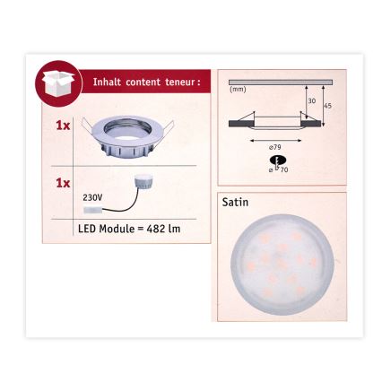 Paulmann 93959 - LED/7W IP44 Dimbare badkamer lamp COIN 230V