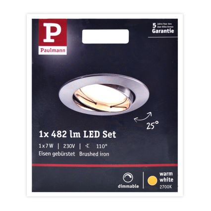 Paulmann 93963 - LED/7W IP23 Dimbare Badkamer Plafond Lamp COIN 230V