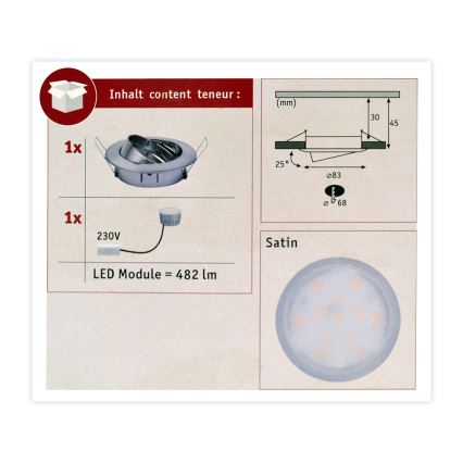 Paulmann 93963 - LED/7W IP23 Dimbare Badkamer Plafond Lamp COIN 230V