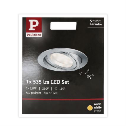 Paulmann 93983 - LED/6,8W IP23 Badkamer inbouwverlichting COIN 230V