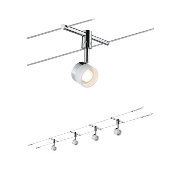Paulmann 94080 - SET van 4xLED/4,8W compleet kabelsysteem STAGE 230V glanzend chroom