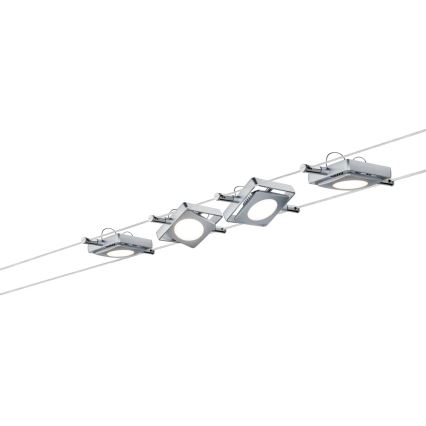 Paulmann 94107 - Set van 4 LED-spots 4,3W voor kabelsysteem MAC 230V mat chroom