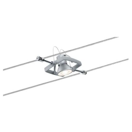 Paulmann 94133 - Set van 5x GU5,3/10W compleet staalkabelsysteem MAC 230V mat chroom