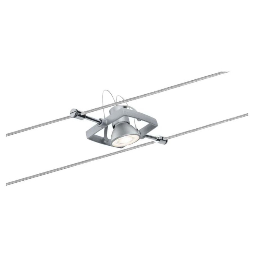 Paulmann 94133 - Set van 5x GU5,3/10W compleet staalkabelsysteem MAC 230V mat chroom