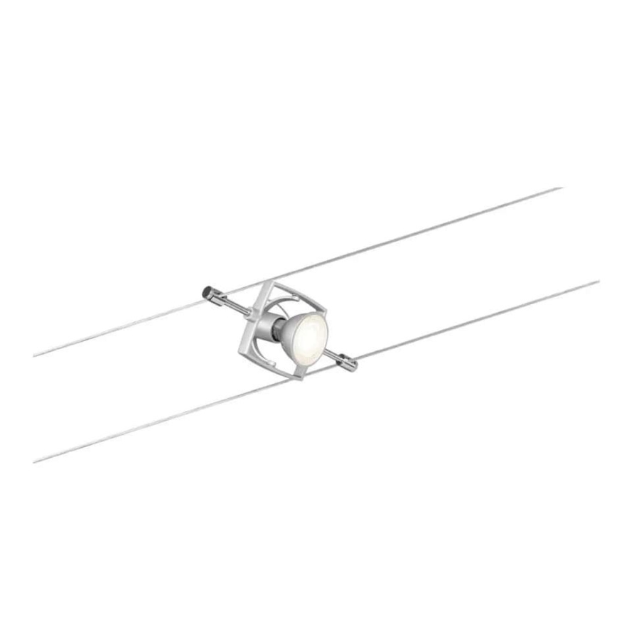 Paulmann 94133 - Set van 5x GU5,3/10W compleet staalkabelsysteem MAC 230V mat chroom