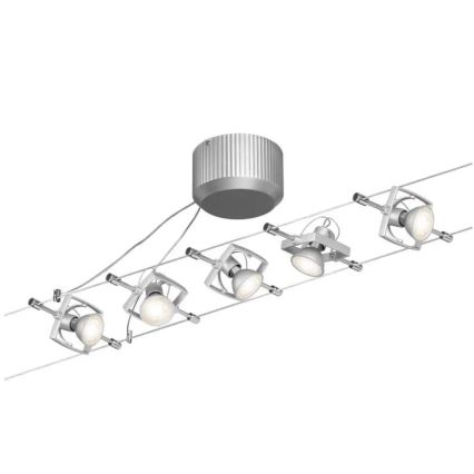 Paulmann 94133 - SET van 5xGU5,3/10W Spotverlichting voor kabelsysteem MAC 230V mat chroom