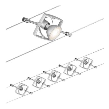 Paulmann 94133 - SET van 5xGU5,3/10W Spotverlichting voor kabelsysteem MAC 230V mat chroom