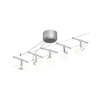 Paulmann 94136 - SET 5xGU5,3/10W Compleet kabelsysteem SHEELA 230V glanzend chroom