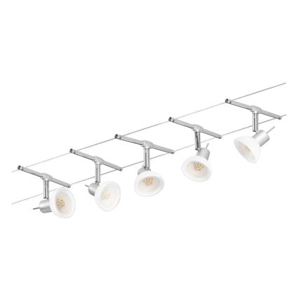 Paulmann 94136 - SET 5xGU5,3/10W Spot voor een rail Systeem SHEELA 230V glanzend chroom