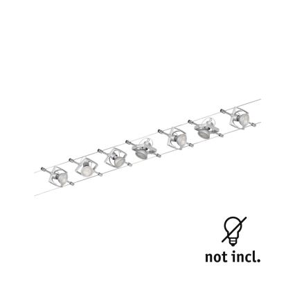 Paulmann 94152 - Compleet kabelsysteem MAC 230V (set van 7x GU5,3/10W), mat chroom