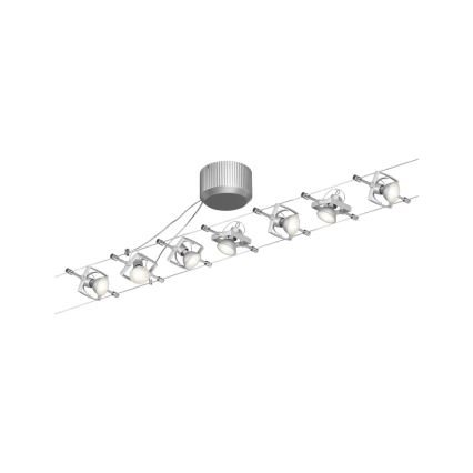 Paulmann 94152 - Compleet kabelsysteem MAC 230V (set van 7x GU5,3/10W), mat chroom