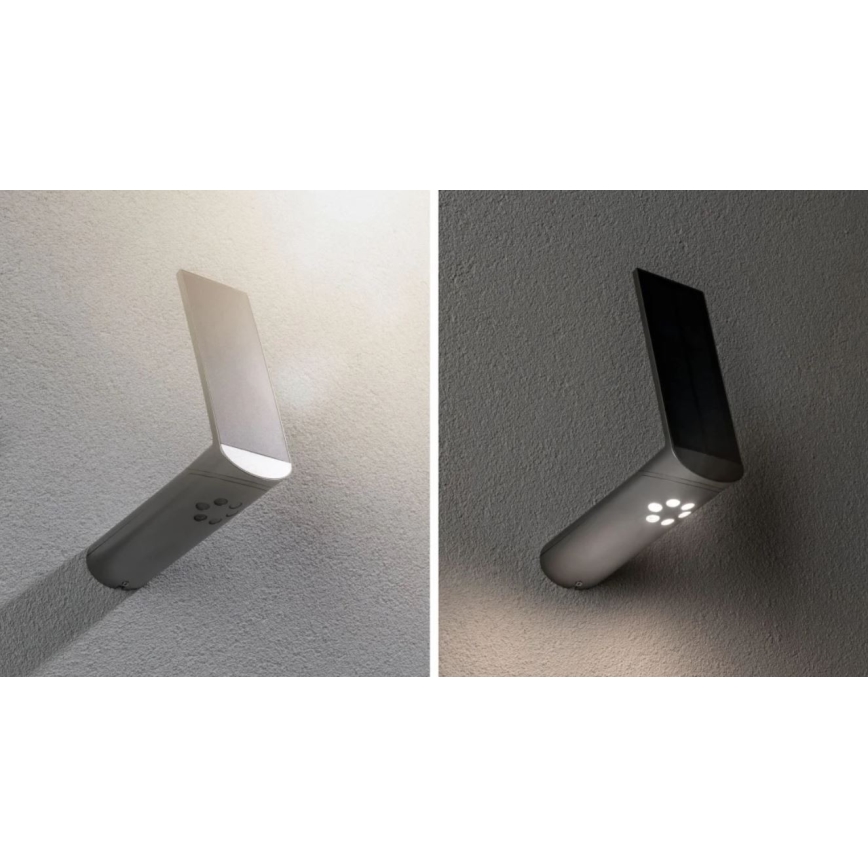 Paulmann 94261 - LED/1,2W IP44 Solar Wand Lamp met Sensor ILIAS 3,7V