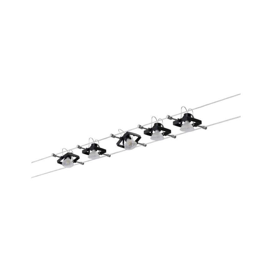 Paulmann 94290 - SET 5xGU5,3/10W Spot voor een stringsysteem MAC 230V zwart