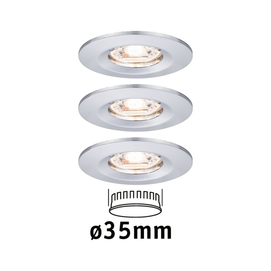 Paulmann 94303 - SET 3xLED/4W IP44 Badkamer inbouwverlichting COIN 230V