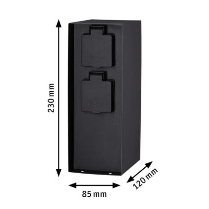 Paulmann 94313 - Buitenstopcontactpaal RIO 4-voudig SCHUKO 230V IP44